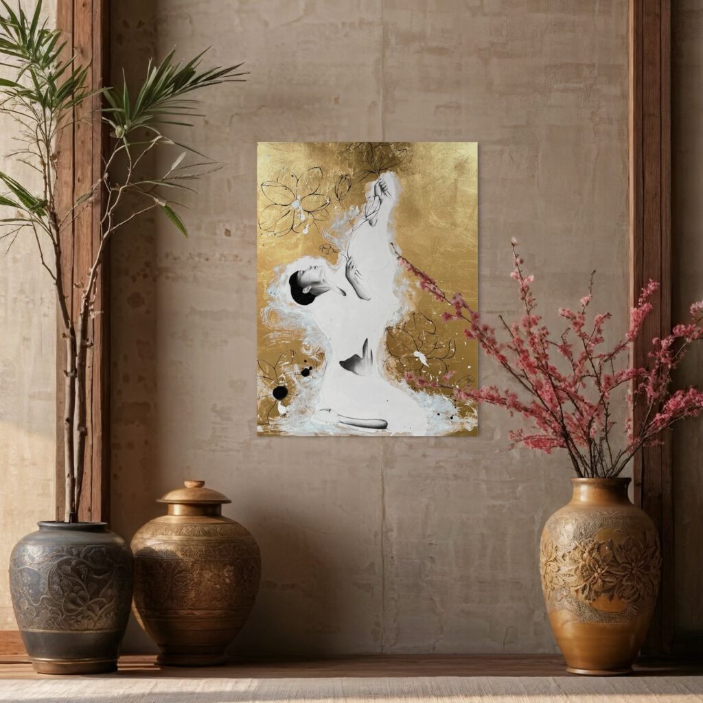 Raumbeispiel Courage in schönem Raum mit Erdtönen und Naturdeko Nadine Elsner